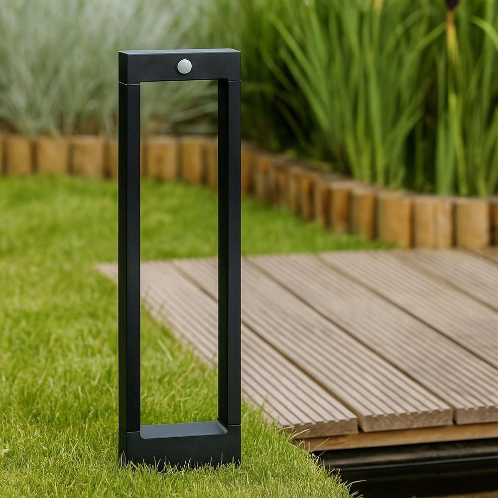 MasterLED Außenleuchte Solar 60cm 4000K Neutralweiß IP54 mit Bewegungsmelder Schwarz Wegeleuchte LED Gartenlampe