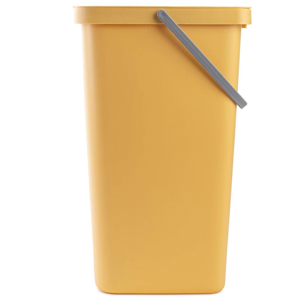 KADAX Abfallbehälter mit Deckel und Griff, Abfalleimer aus Plastik, Mülleimer für die Mülltrennung (Gelb, 25L)