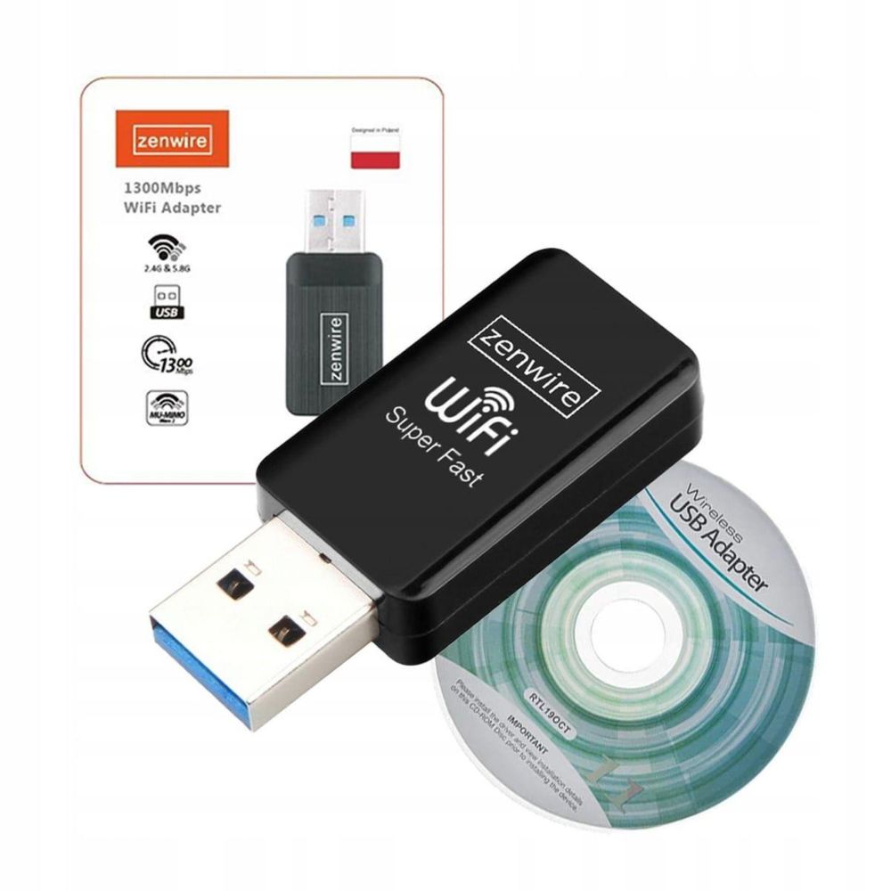 Mini WiFi-USB-Adapter - Netzwerkkarte USB 3.0 - Dualband 2,4/5 GHz - bis 1300 Mbit/s - Kompakt