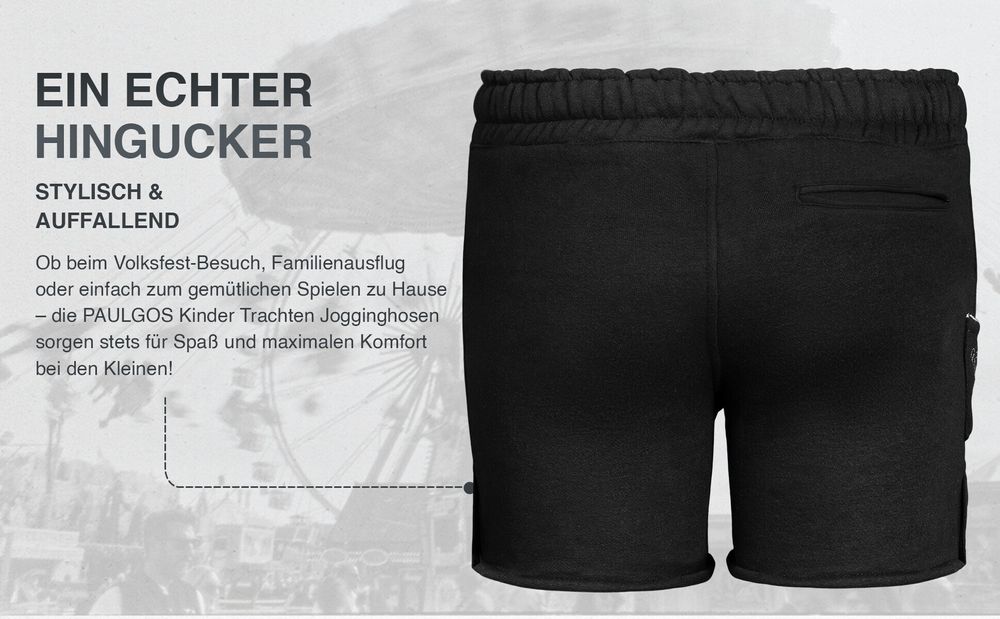 PAULGOS Kinder Trachten Jogginghose - Design Trachten Jogginghose - JOK-KK2 - in 2 Farben erhältlich - Größe 86-164