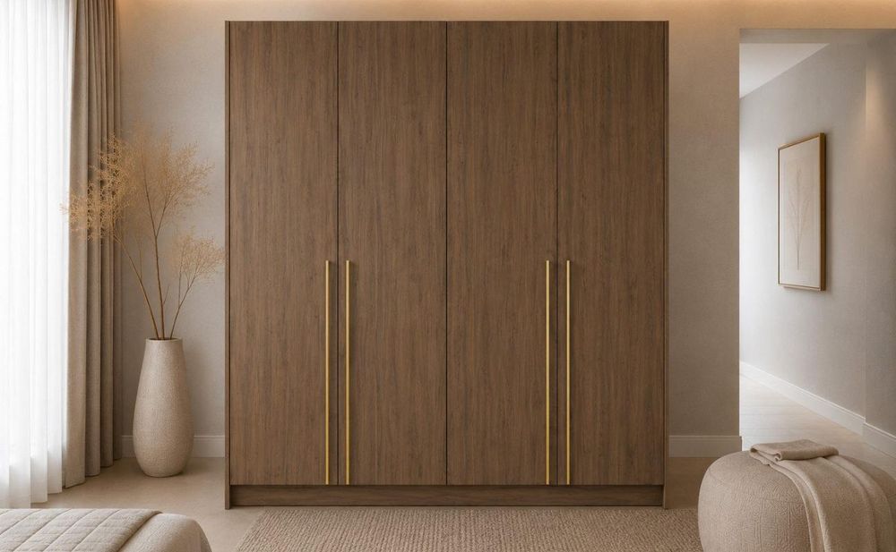 Kleiderschrank 4-türig – moderner Schrank viel Stauraum, Schlafzimmer Garderobenschrank - Schrank Glamy 4D - Cashmere