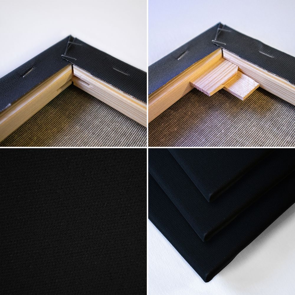 Leinwand auf Keilrahmen 100% Baumwolle grundiert 330 g/m² Schwarz 60X80 cm