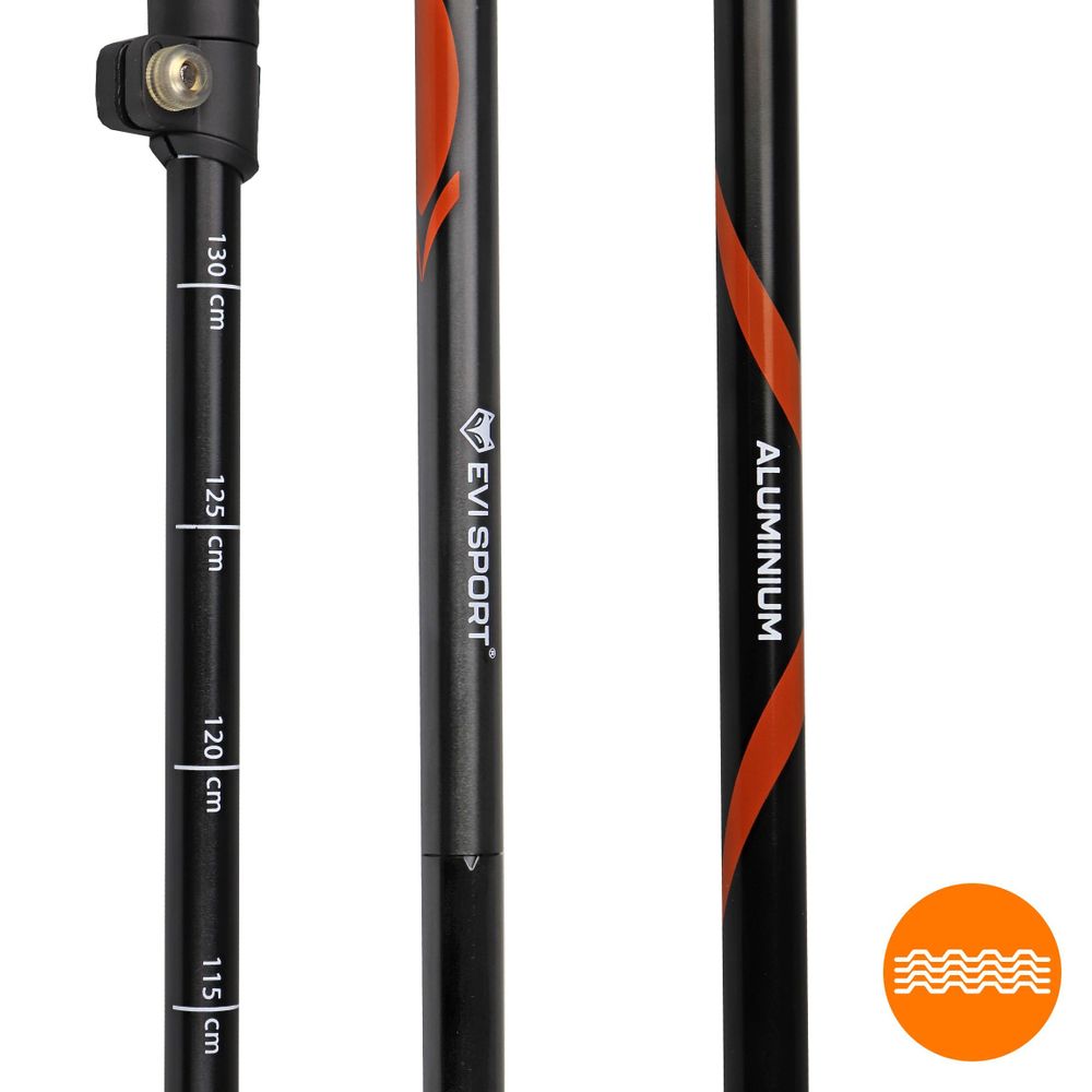 TREKINGOVÉ HOLE Skládací Nastavitelné turistické hole NORDIC WALKING | HLINÍKOVÉ, EVI SPORT, lehké, EVA rukojeti, stabilní, pohodlné, univerzálni