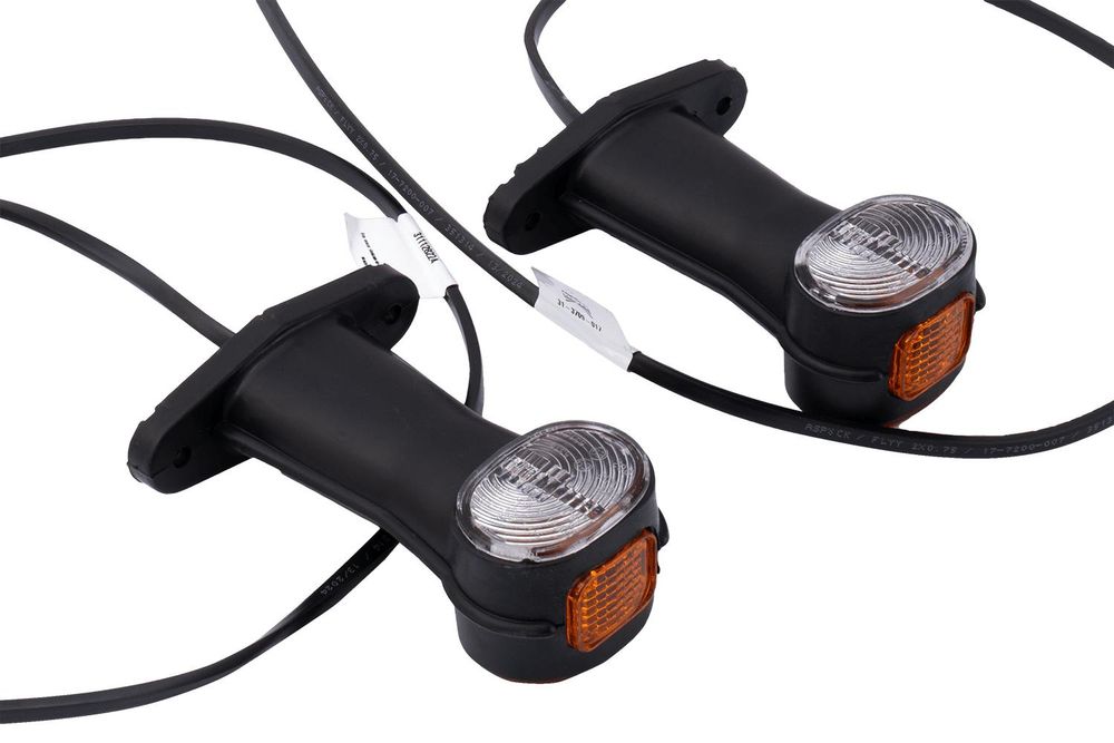 Set aus zwei ASPÖCK SUPERPOINT II Universal-Umrissleuchten auf einem Gummiarm