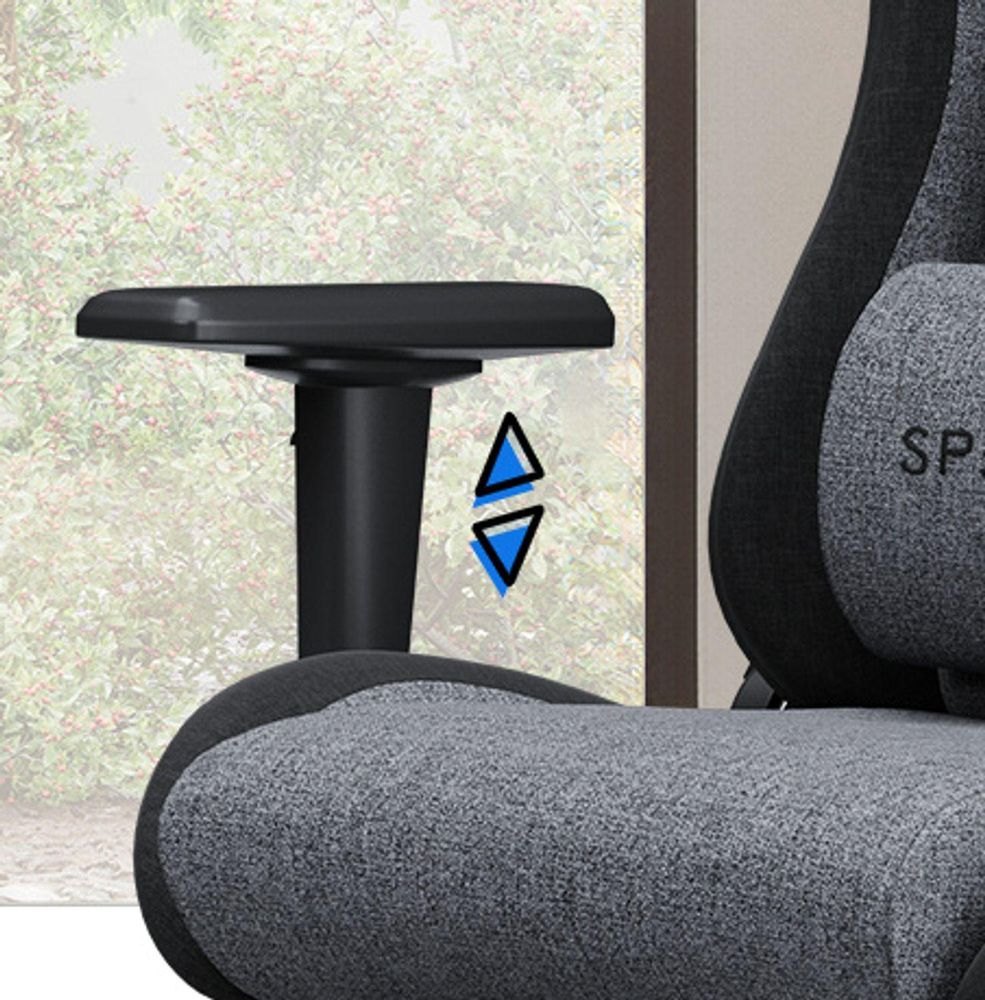 Fotel gamingowy SENSE7 Spellcaster FUKU XL, materiał, szary i czarny – ergonomiczny fotel biurowy, nośność do 160 kg, funkcja kołysania, kółka do twardych podłóg