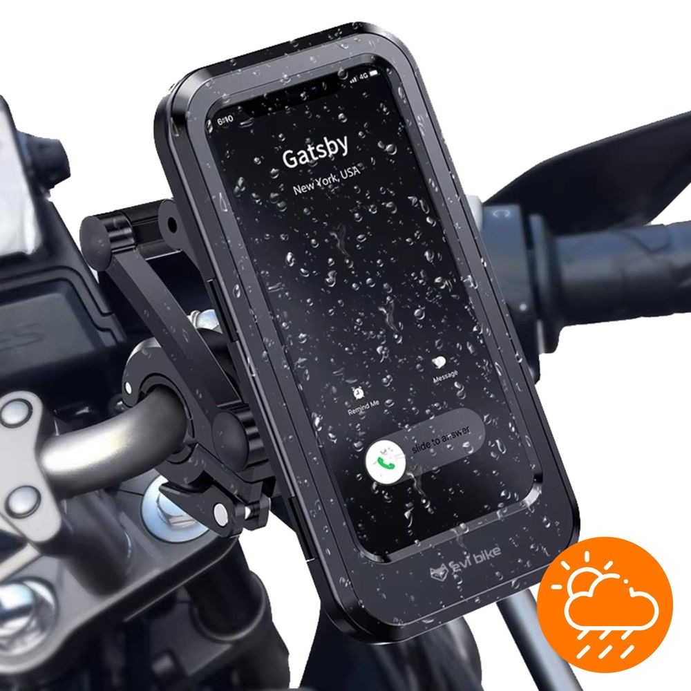Wasserdichte Handyhalterung Fahrrad & Motorrad IPX6, 360° drehbarer Universal Halter für 4-6.7 Zoll Smartphones, Stoßfest, EVI BIKE Secure360