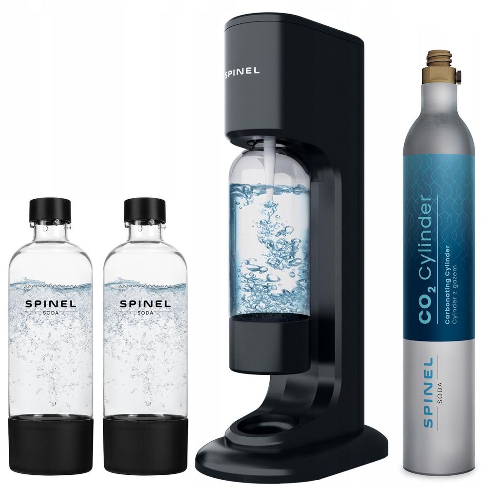 Spinel Soda BubbleON Wassersprudler Set mit 2 Flaschen 6x Bolero CO2