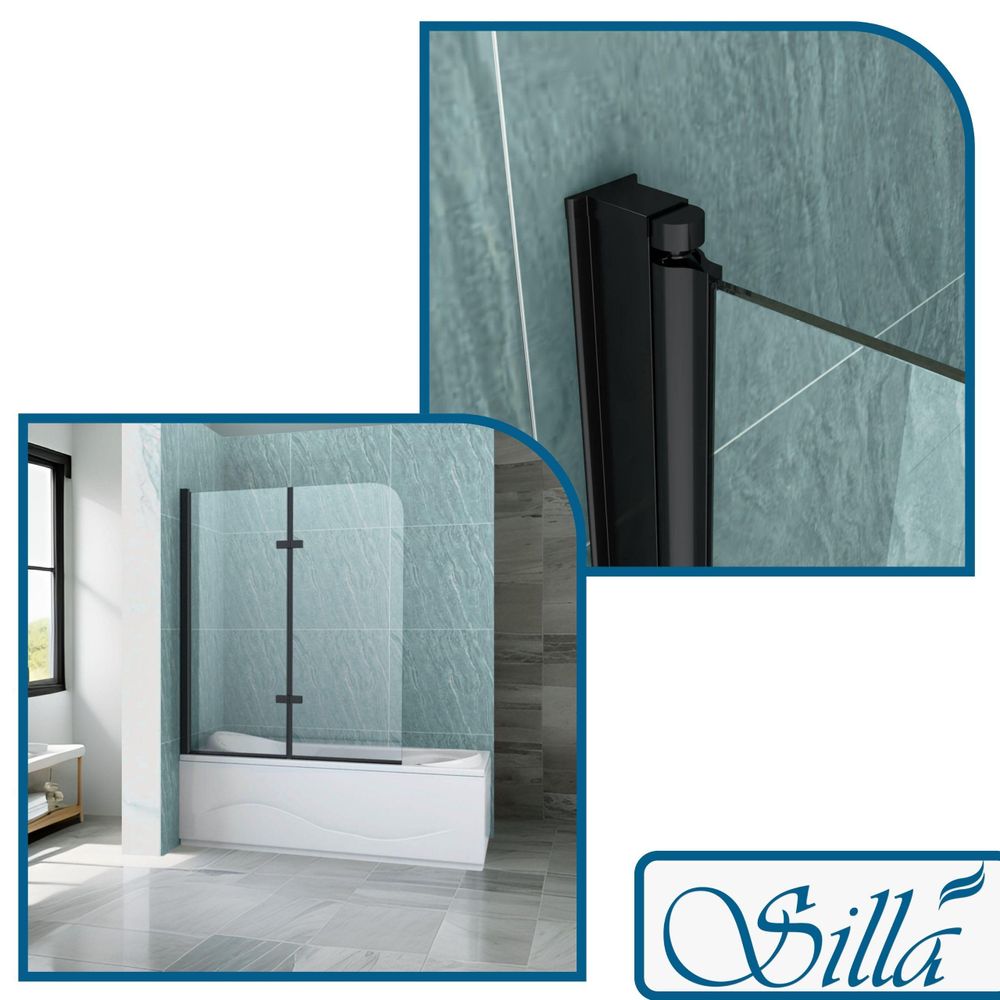 Duschwand aus Glas, Silla, Faltwand für Badewanne, Badwannenfaltwände, 80x140 cm