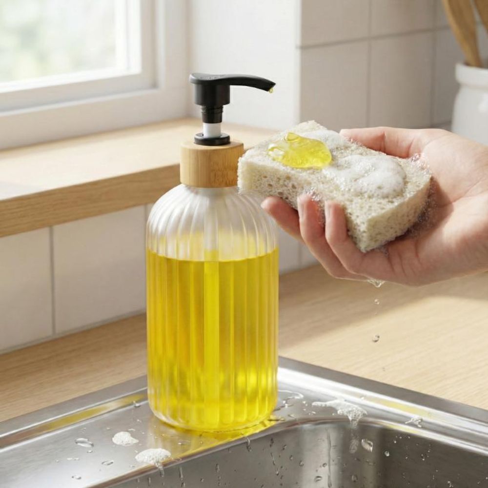 WELLHAUS Seifenspender/Shampooflasche 500ml,  Transparent, Matt