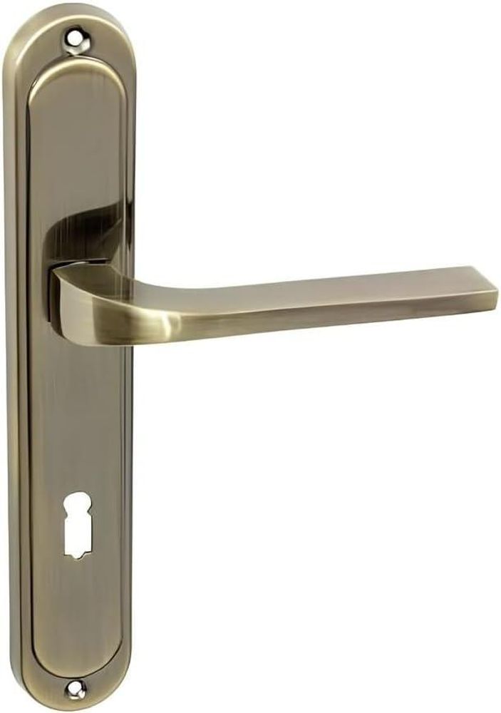 DOMINO Türgriff 72 Drückergarnitur BB-Buntbart Set | Tür-klinke für Zimmertür, Bürotür, Kellertür & Innentür | L-Form | Aluminium | Bronze | TIPO M3 |