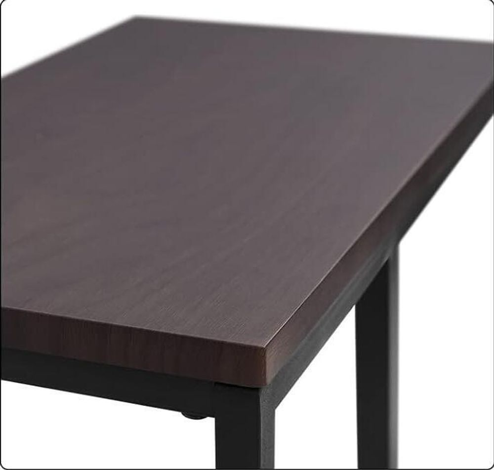 WOLTU Beistelltisch Kaffeetisch Nachttisch, Gestell aus Metall, Tischplatte aus Holz : Dunkelbuche Farbe: Dunkelbuche