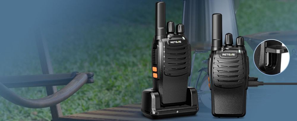 Retevis H777 Walkie Talkie, Funkgeräte Set PMR, mit Ladestation, Typ-C, Energiesparmodus, VOX, Ein tasten paarung, Geräuschunterdrückung, für Camping
