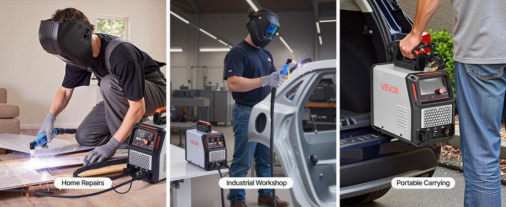 VEVOR Plasmaschneider, 50A Plasmaschneidgerät, Digitalanzeige IGBT Inverter-Schneidemaschine mit 2T/4T-Funktion & einstellbarer PA/PT-Zeit, Ideal für Heimreparaturen, Werkstätten