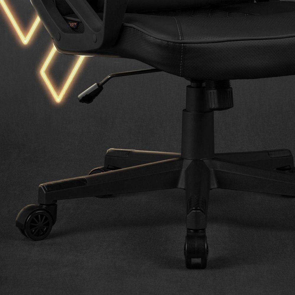 SENSE7 Knight Gaming Krzesło ze sztucznej skóry czarno-szare - Ergonomiczne krzesło biurowe Krzesło do komputera Krzesło dla graczy Funkcja bujania Gamer 120 kg