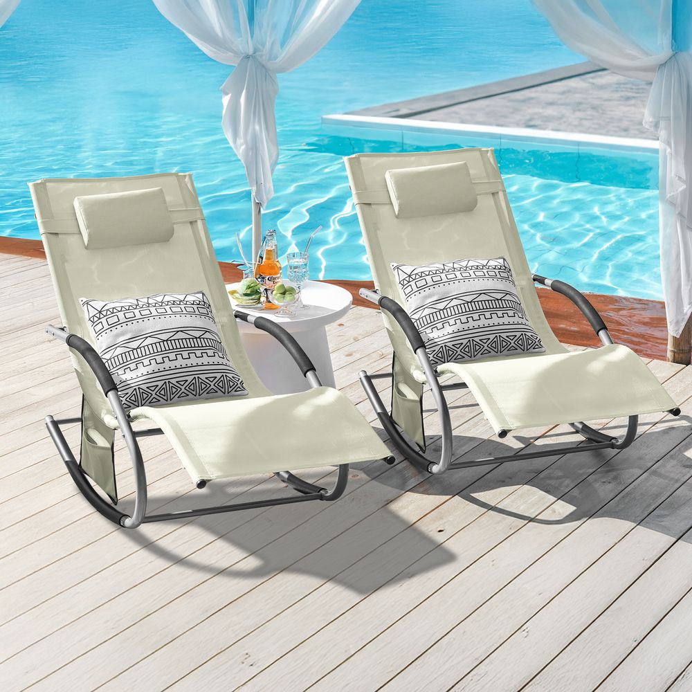 SoBuy OGS28-SCHx2 Sonnenliege 2 Personen Liegestuhl Gartenliege wetterfest Schaukelstuhl mit Kopfkissen Schaukelliege Strandliege bis 150 kg Schwarz