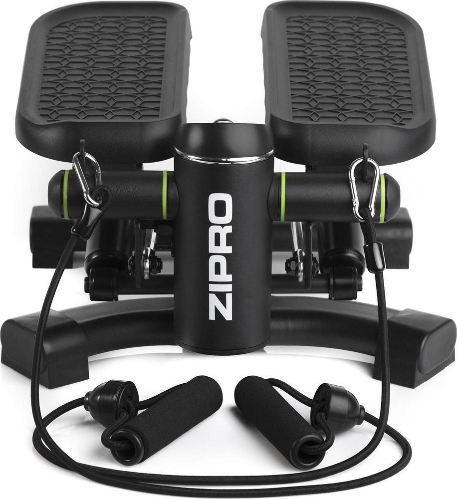 Zipro Swing Stepper Roam – stepper 2 w 1 do użytku domowego z taśmami ekspanderowymi Mini stepper z wyświetlaczem do treningu nóg i pośladków, obciążenie maks. 120 kg