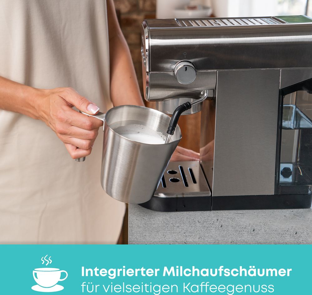 ProfiCook® Espressomaschine für Espressopulver und Nespresso kompatible Kapseln - 20bar italienische Pumpe - für aromatischen Espresso - PC ES 1265