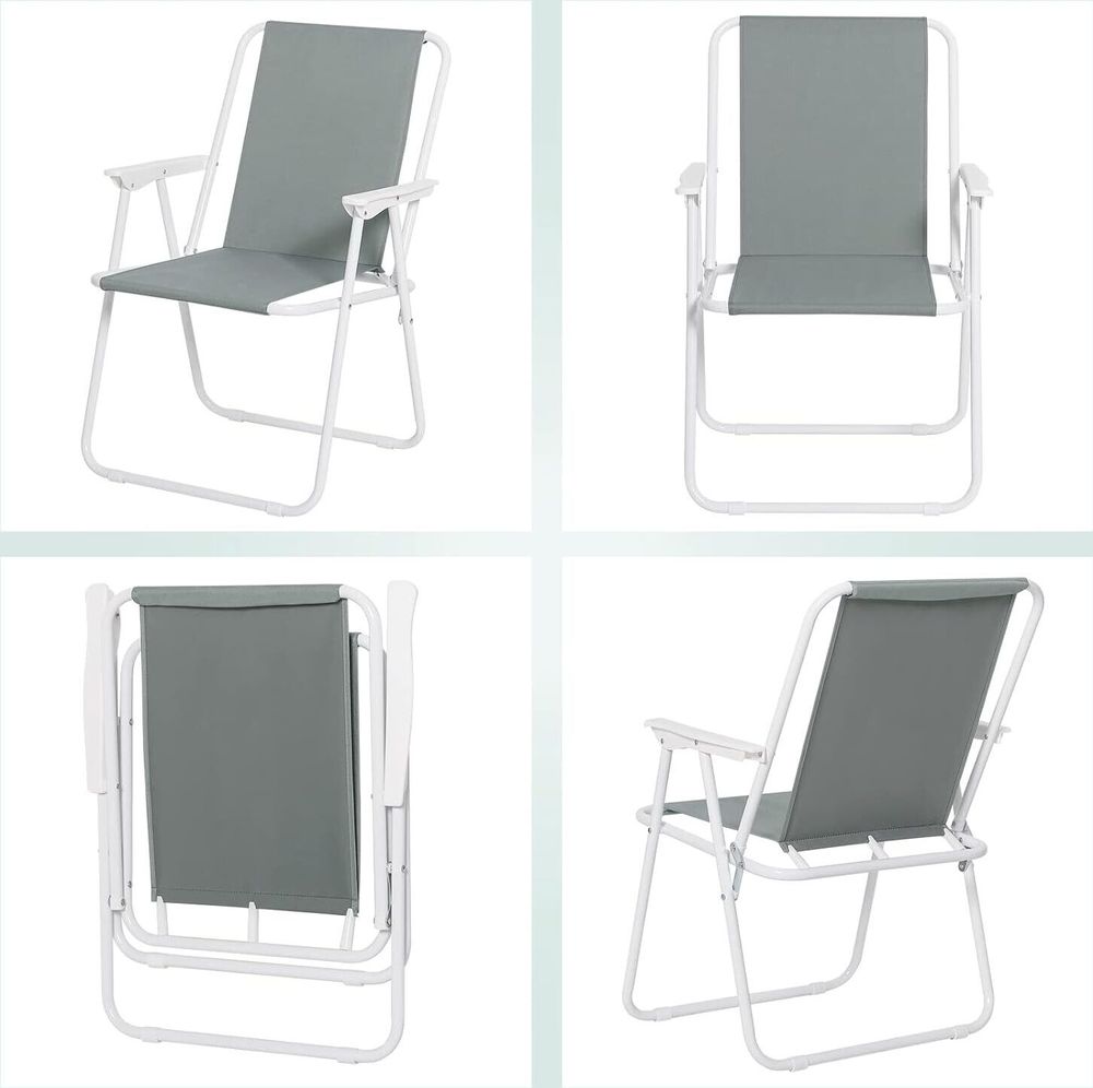 WOLTU Campingstuhl klappbar, Klappstuhl Leichter für Outdoor, Angelstuhl mit Armlehnen, Strandstuhl Klapphocker für Camping Strand Garten Terrasse, Dunkelgrau