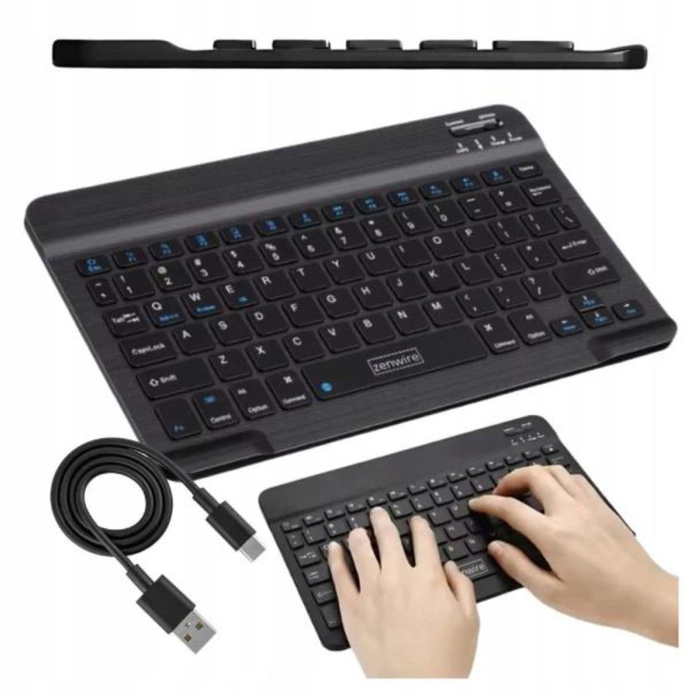 Klawiatura bezprzewodowa - Bluetooth 5.0 - do tabletów - SLIM - uniwersalna - przenośna