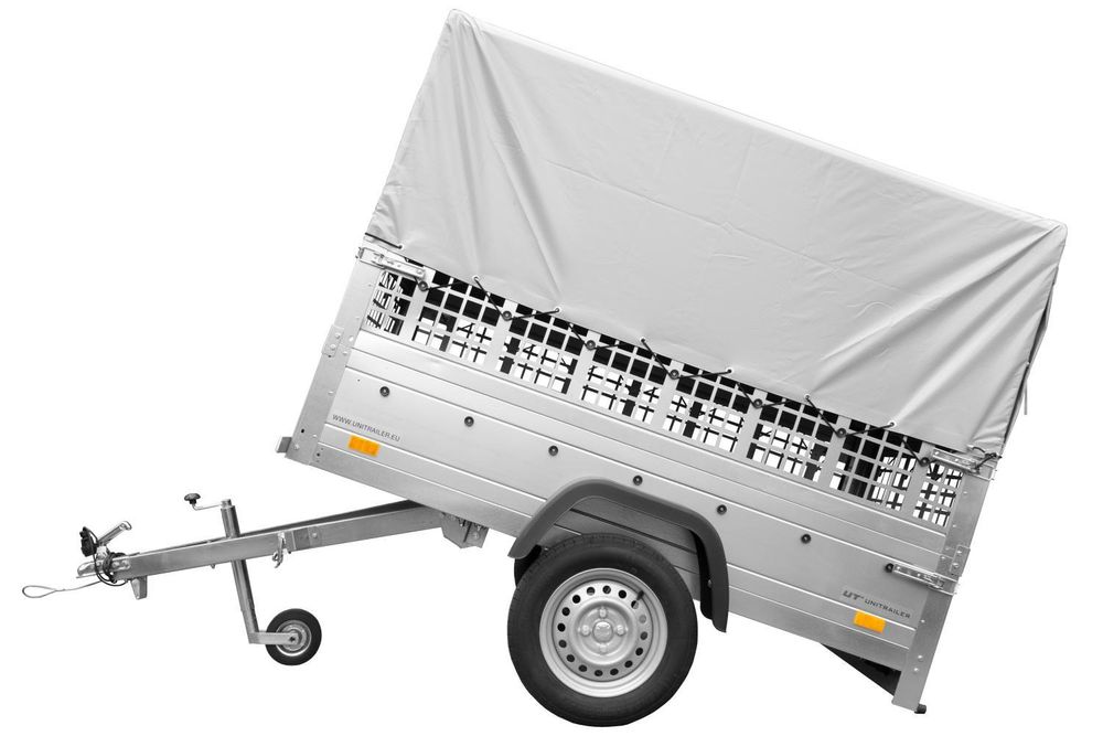 Kippanhänger Garden Trailer 200 KIPP 200x106 cm 750 kg mit Laubgitteraufsatz, Hochplane, Hochspriegel und Stützrad