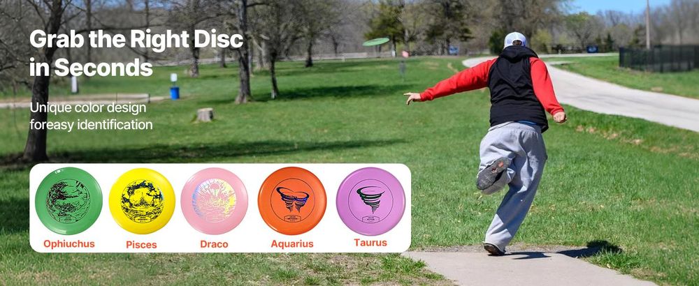 VEVOR Disc Golf Set, 6 PCS Fliegende Scheiben für Anfänger, Disc Golf Starter Set, mit Putter, Mid-Range, Driver, einschließlich Mini Marker, tragbarem Rucksack, für Outdoor, Garten, Rasen, Strand und Park, 5 PCS
