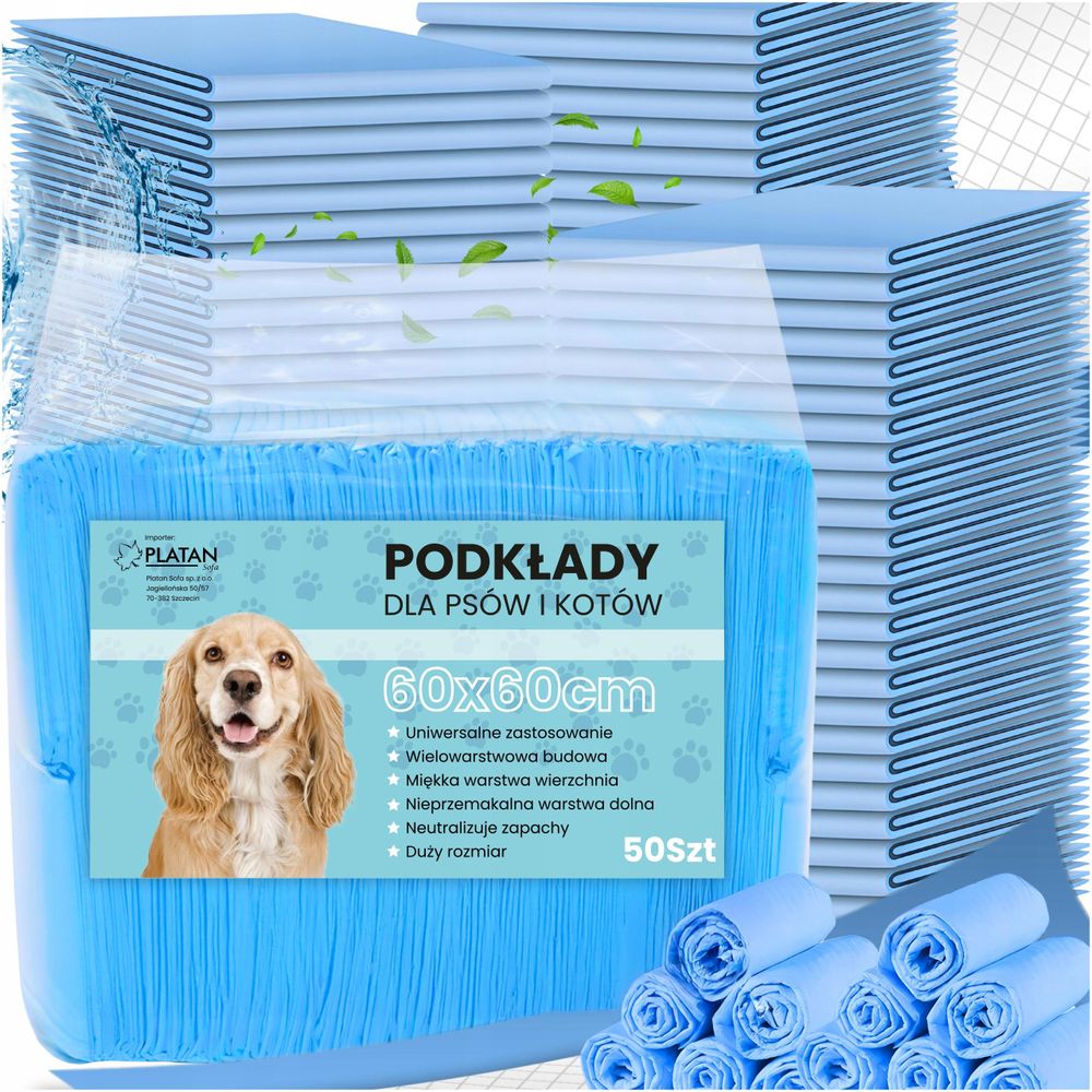 Hygienische Einweg-Unterlagen für Hunde und Katzen 60x60 cm, saugfähig,