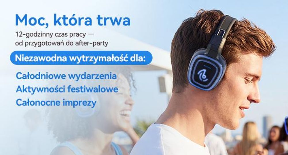 Retekess TA004S Silent Disco – bezprzewodowe słuchawki, ulepszona wersja systemu audio, 6 kanałów z Bluetooth, składane, do telewizora, jogi, medytacji