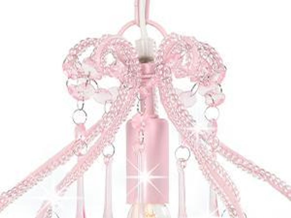 vidaXL Deckenleuchte mit Perlen Rosa Rund E14