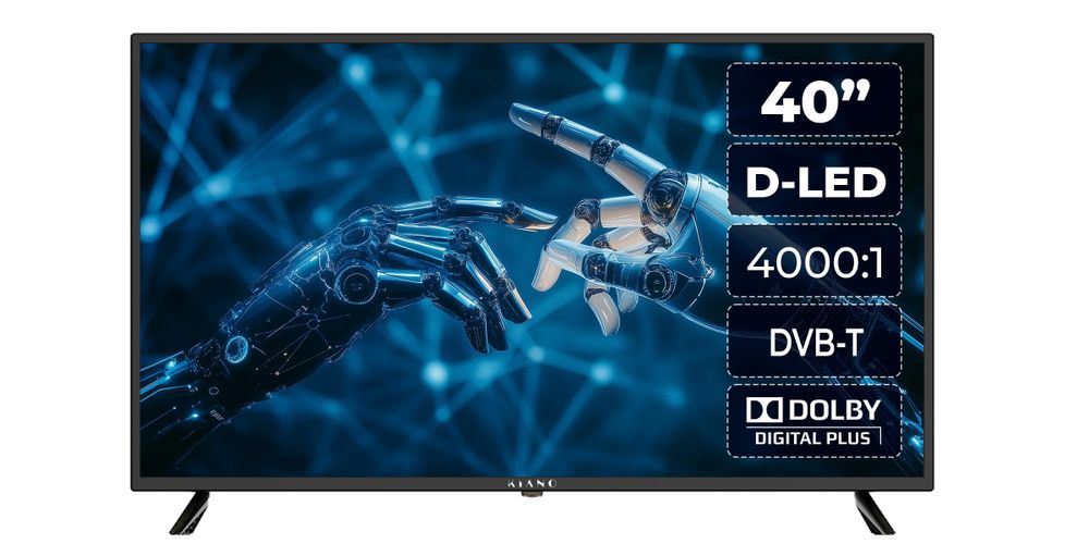 Kiano Fernseher 40 Zoll Slim - Full HD - LED TV - Dolby Digital Plus - DVB-T2/S2 - 100cm - PVR USB Aufnahme - 3x HDMI - CI+ - Hotelmodus - Schwarz