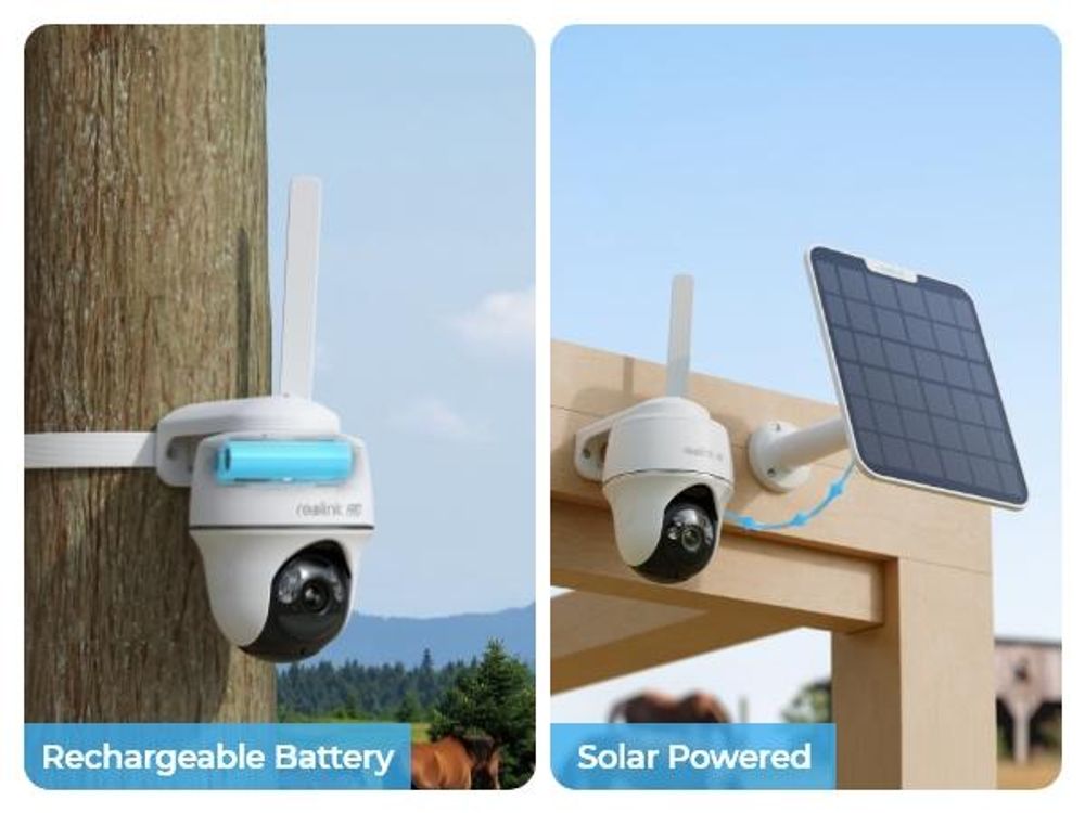 Reolink Go PT Ultra+Solar Panel, 4K 8MP 4G LTE PT venkovní bezpečnostní kamera na baterie, 360° pohled, inteligentní detekce, barevné noční vidění, s 32GB microSD