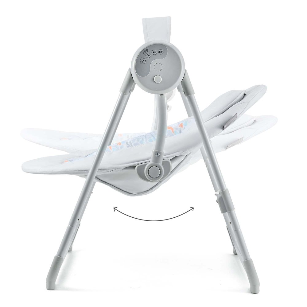 Kinderkraft elektrische Babywippe SWINGEE – 5 Schaukelstufen – Timer – Musik – verstellbar & faltbar – nur 3,7 kg – Grau