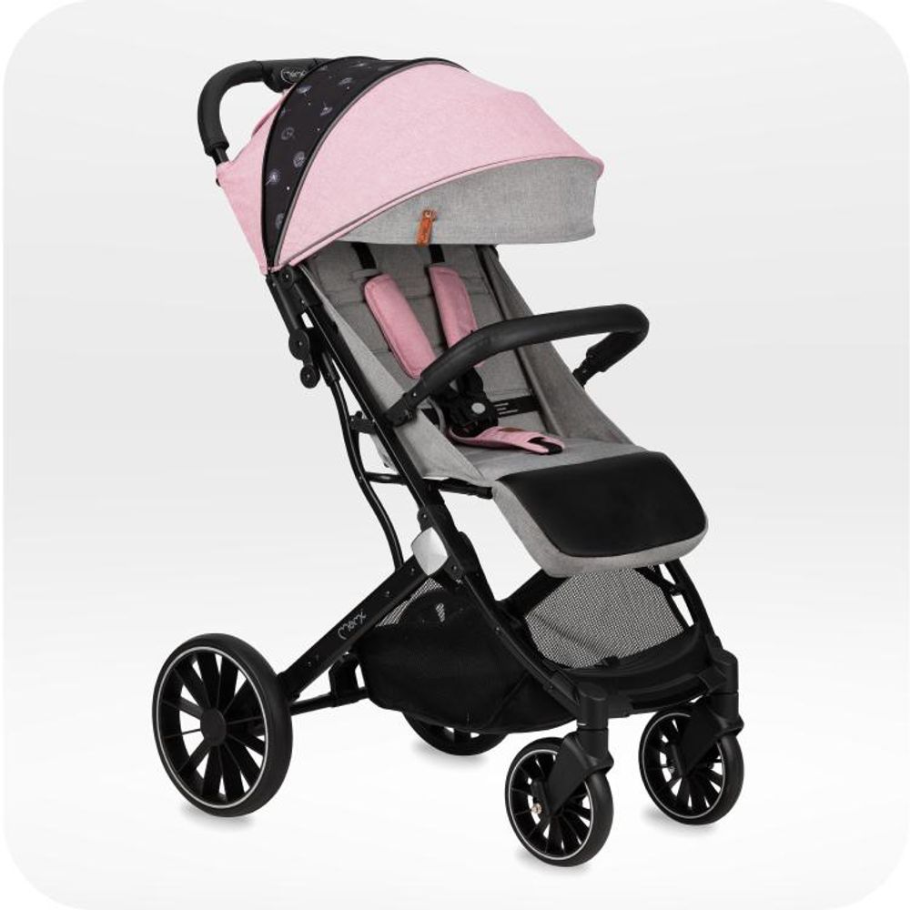 MoMi ESTELLE PLUS LIGHT Kinderwagen Buggy bis zu 22 kg - Leicht, Große Räder Koffer - Rosa