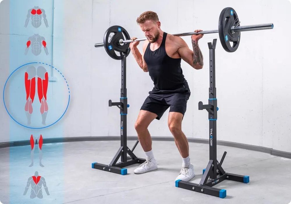 THUNDER PRESA supports pour barre réglables avec sécurité jusqu’à 200 kg