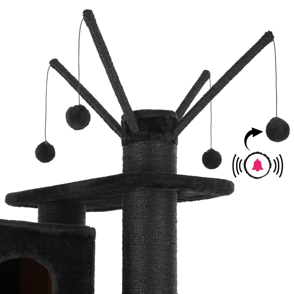tectake® Kratzbaum Gismo 195 cm inklusive Treppe, 4 Spielbällen und Kippschutz
