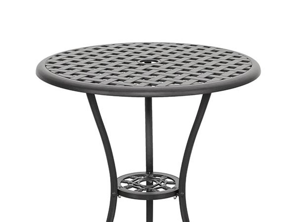 Avestar 3tlg Gussaluminium-Garten-Bistro-Set mit Kissen, Grau