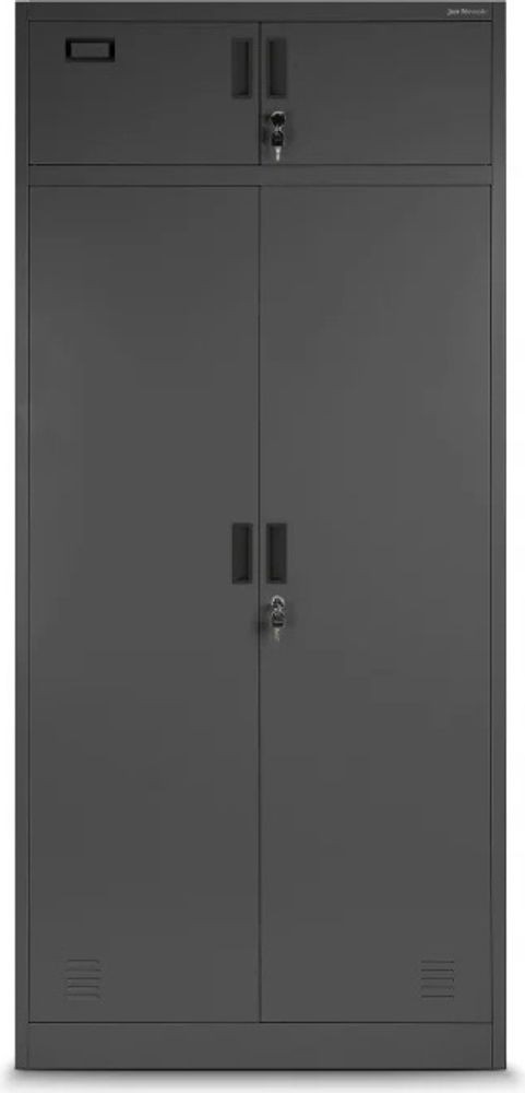 Mehrzweckschrank C117 Aktenschrank Büroschrank Metallschrank Spind Lagerschrank Geheimfach Flügeltüren Schubladen Pulverbeschichtet Stahlblech Abschließbar 185 cm x 90 cm x 50 cm, Farbe: Anthrazit
