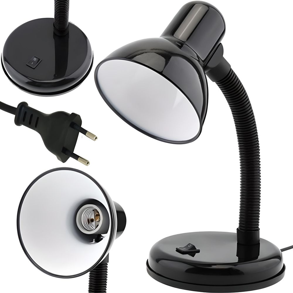 Schreibtischlampe | Tischlampe E27 | Klassisch Tischleuchte | Leselampe mit Verstellbarem, Flexiblem Arm | Retro Design für Büro, Nachttisch | Retoo
