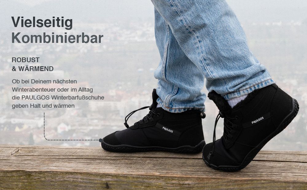 PAULGOS Winterbarfußschuhe, uni, Größe 37-47 in 3 Farben