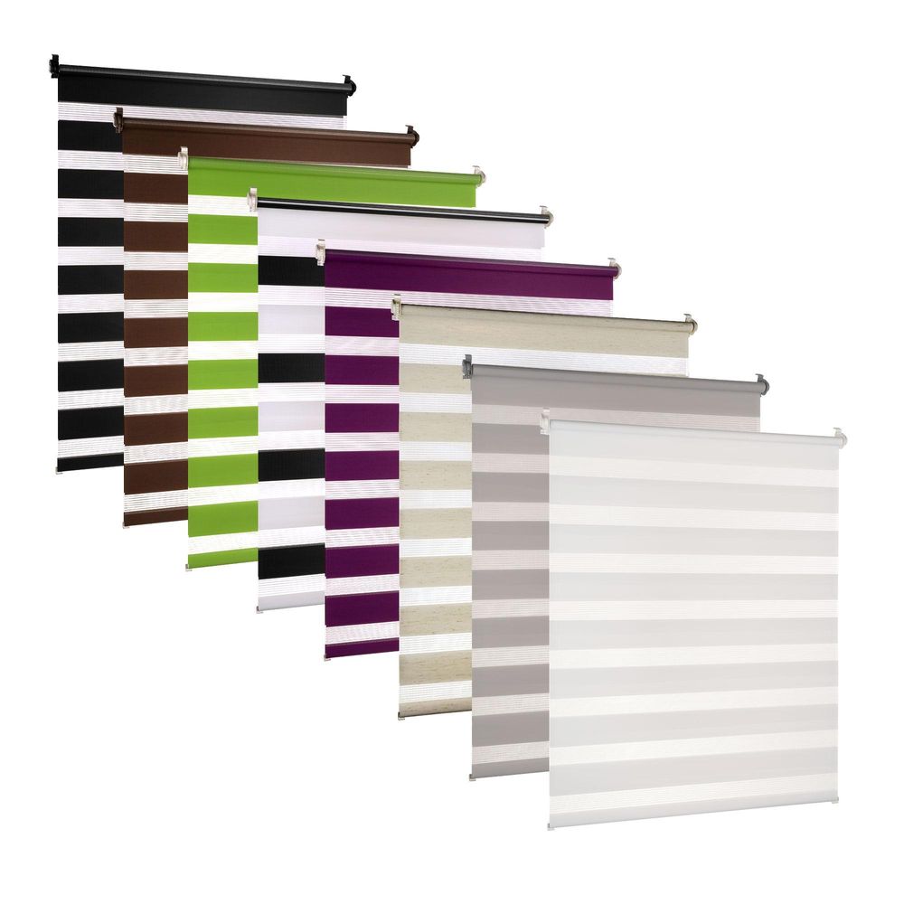 Victoria M. Klemmfix Doppelrollo / Duo Rollo, 60 x 150 cm, dunkelbraun Verdunkelungsrollo mit zwei Stofflagen, ohne Bohren, pflegeleicht