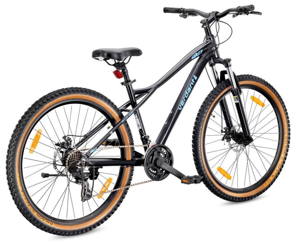 Vista trasera de la bicicleta mostrando el sistema de transmisión y cambio.