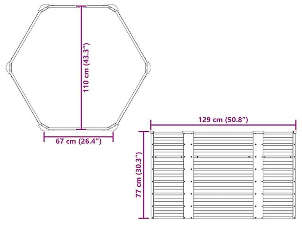 vidaXL Garten-Hochbeet Verzinkter Stahl 129x129x77 cm Grau