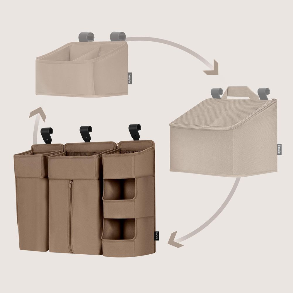 Lionelo Sidepocket Large 58x11x58 cm Kinderbett-Organizer Beige