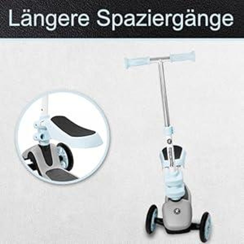Kinderroller Dreirad Scooter - Tretroller Cityroller 3 in1 für Mädchen und Jungen in Blau