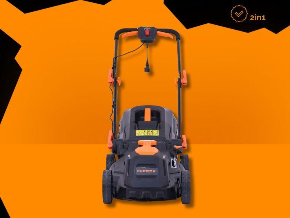 FUXTEC Elektro Rasenmäher mit Kabel  FX-RME38 - 12Kg  | Schnittbreite von 380mm  | 40L Grasfangkorb  | Leistung von 1600Watt | Antrieb von 220V