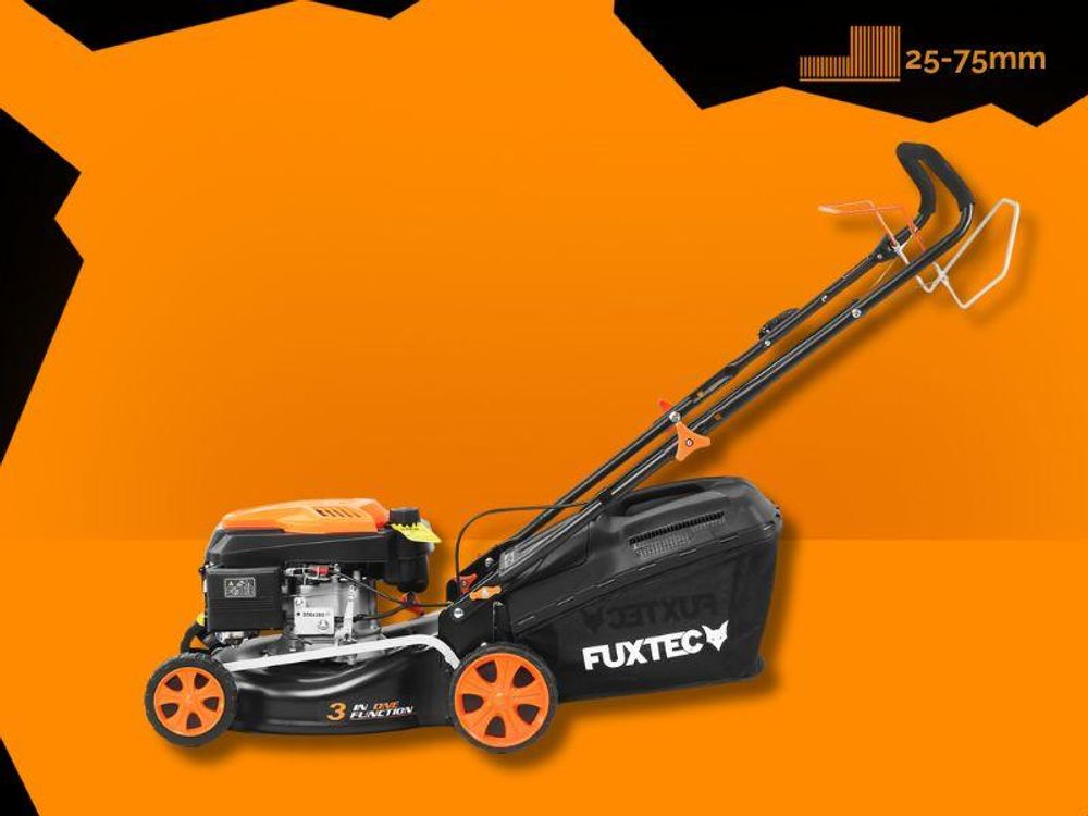 FUXTEC FX-RM4346, Rasenmäher mit Radantrieb, 400 m², 42 cm, 2,5 cm, 7 cm, 3000 RPM