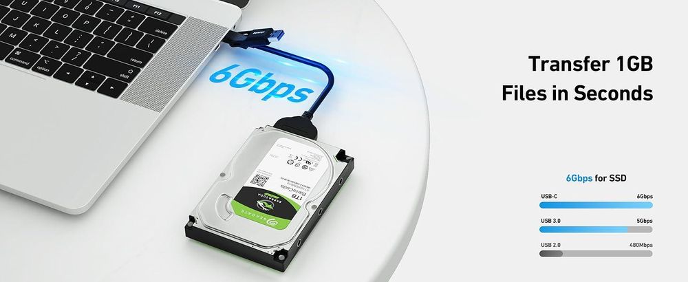 BENFEI SATA-Kabel SATA zu USB Adapter 2in1 für SSD HDD Festplatte