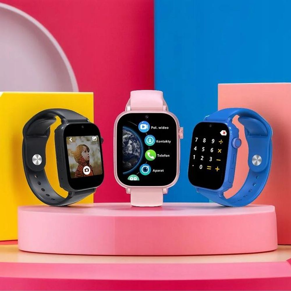 Forever, Kinder-Smartwatch mit WLAN GPS und 4G Anrufen Look Me, Schwarz