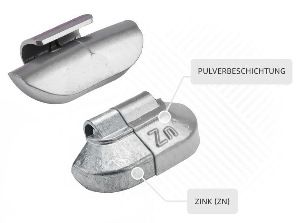 ZN/S Schlaggewichte für Stahlfelgen 15g Zink beschichtet Auswuchtgewichte Wuchtgewichte Silber 50 Stück