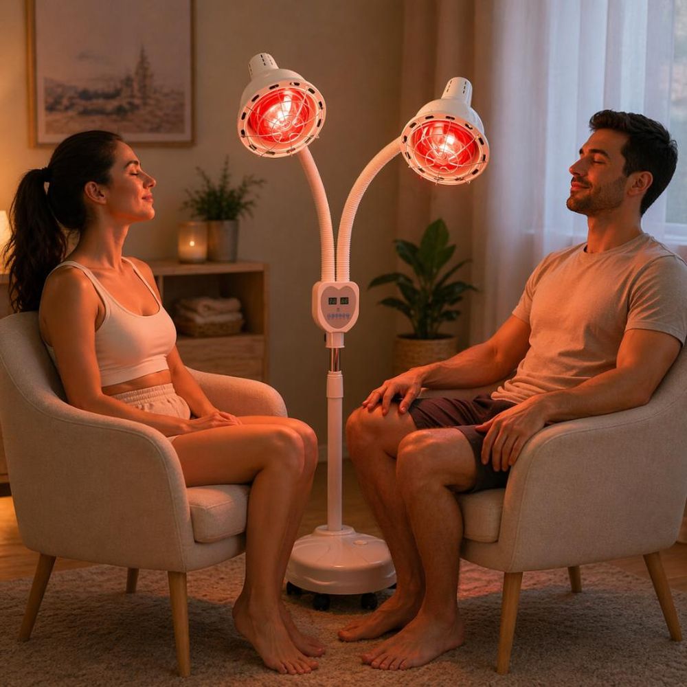 Lampada terapeutica ed estetica Sollux doppia a infrarossi con stativo
