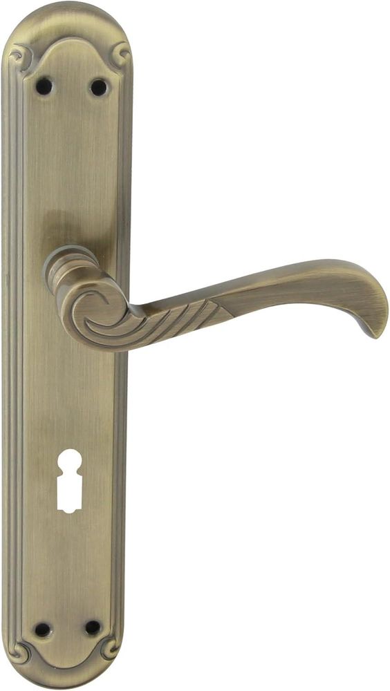 DOMINO Türgriff 72 Drückergarnitur BB-Buntbart | Langschildgarnitur | für Zimmertür, Bürotür, Kellertür & Innentür |Aluminium | Bronze | CASABLANKA M3